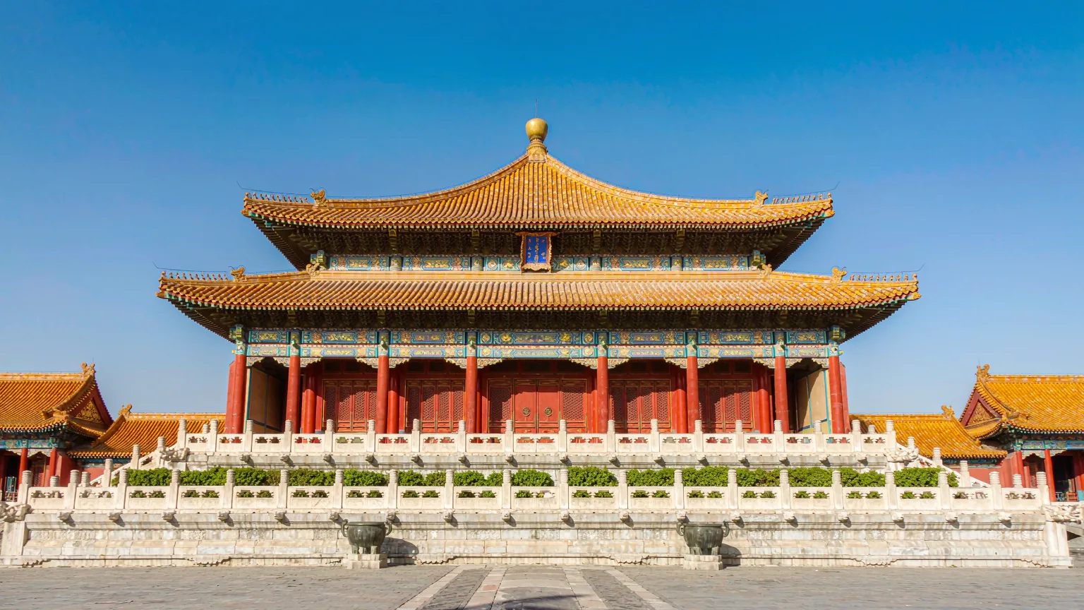Hall of Supreme Harmony on its marble terrace in the Forbidden City