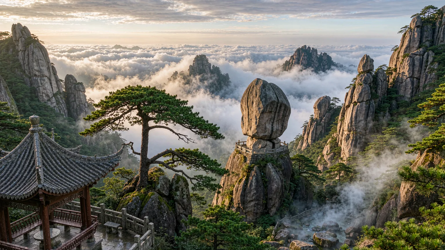 Huangshan's Four Wonders: pines, rocks, clouds, and hot springs