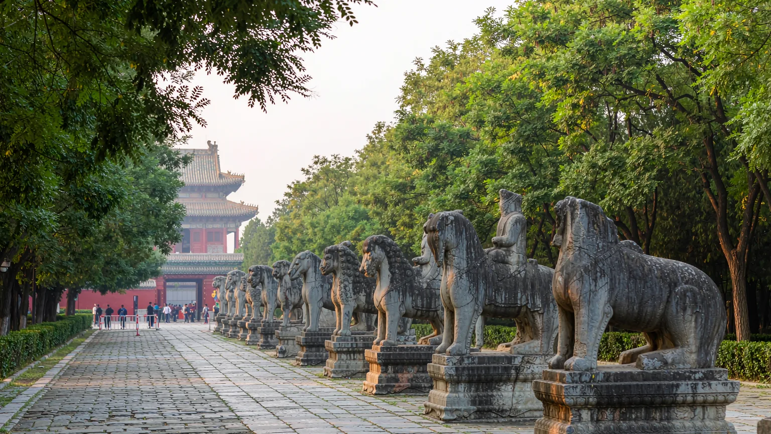 Sacred Way lined with stone statues leading to Changling Mausoleum