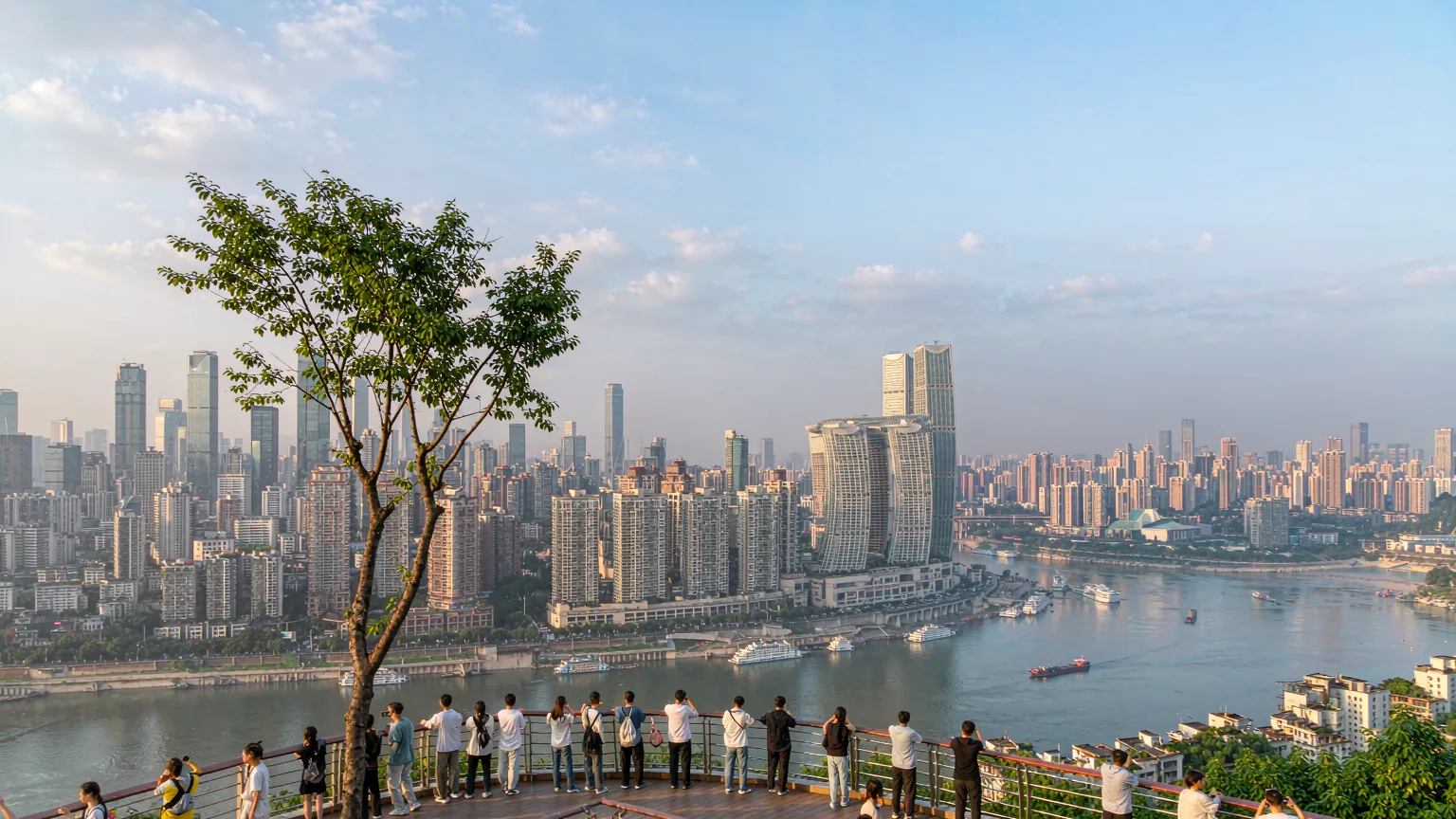 Visitors on the observation deck enjoying the panoramic view