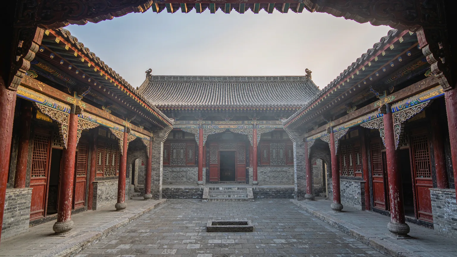 Traditional courtyard architecture of Rishengchang draft bank in Pingyao