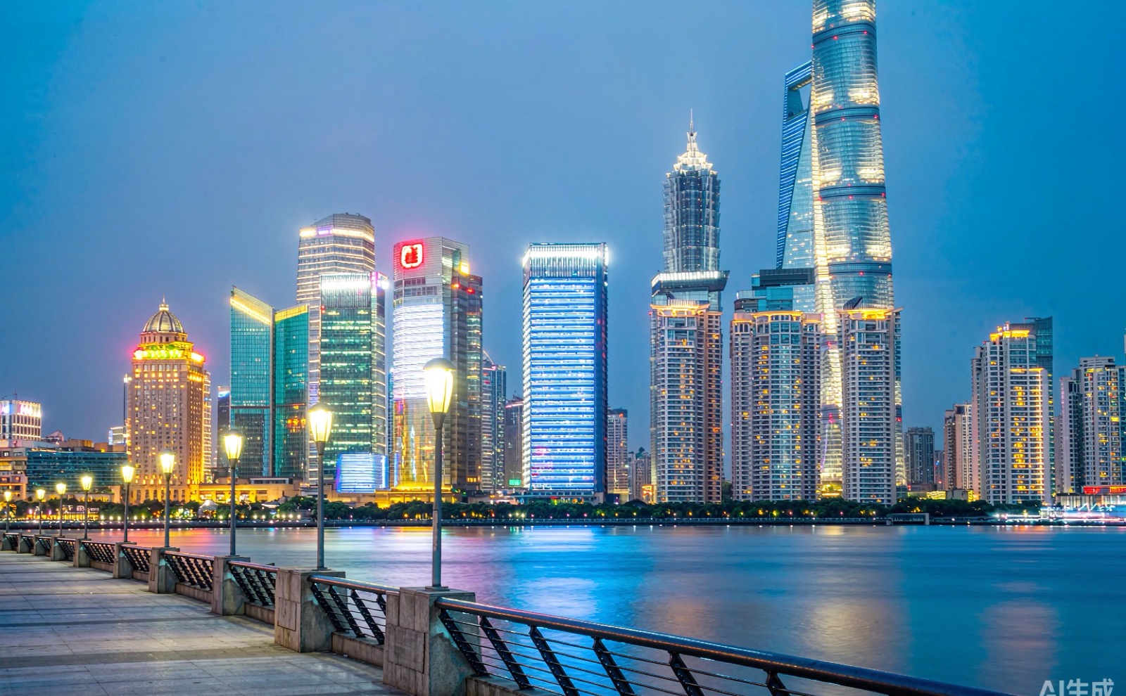 Shanghai Bund skyline at dusk