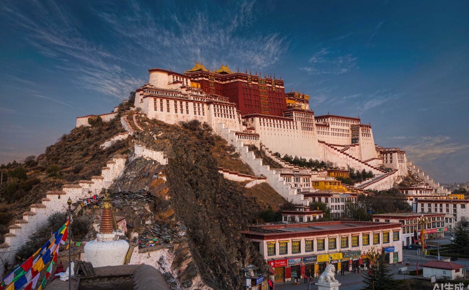 Potala Palace in Lhasa, Tibet on a clear morning